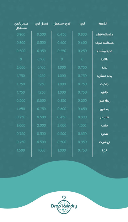رقم هاتف مصبغة دروب | drop laundry